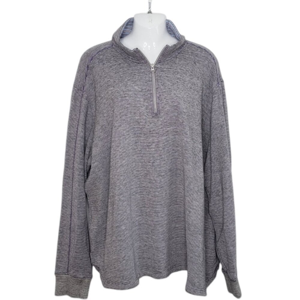 Robert Graham 1/4 Zip Sweater Sweatshirt Striped Men's Size 3XL